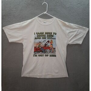 Gildan Shirt Adult Extra Large White Biker Cars Mechanic Garage Redneck Grunge